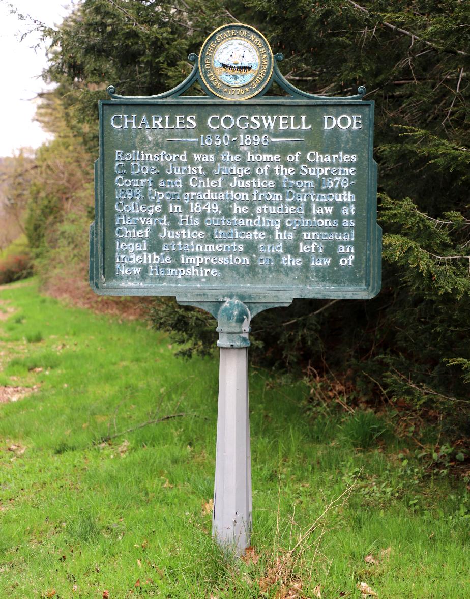 Charles Cogswell Doe NH Historicqal Marker #88 - Rollingsford, New Hampshire