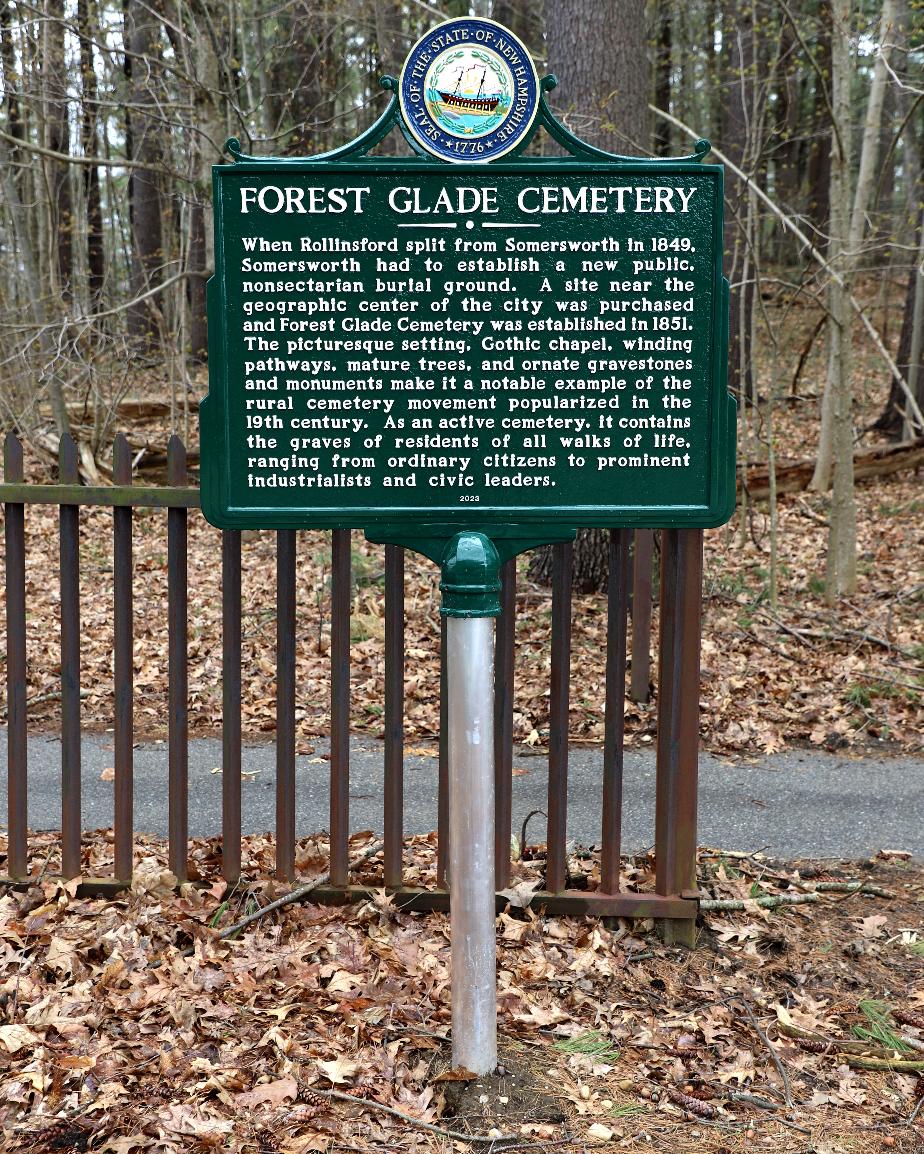 Forest Glade Cemetery Historical MArker #287 - Somersworth New Hampshire