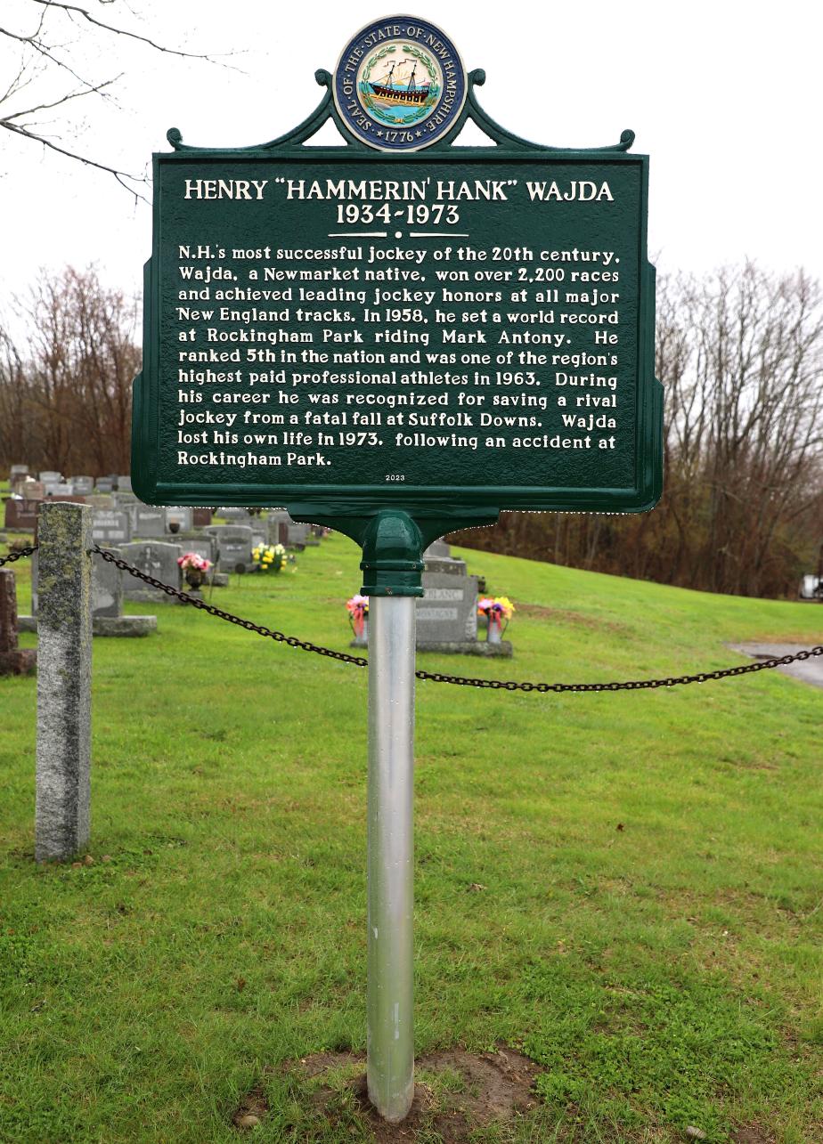 Henry Hammerin Hank Wajda Historical MArker #290 Newmarket New Hampshire