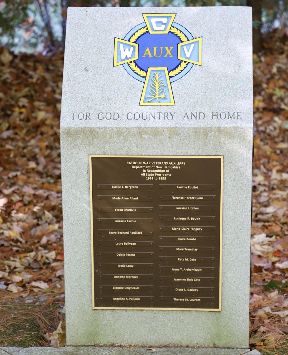 NH Catholic War Veterans Past Women President Monument Dedication