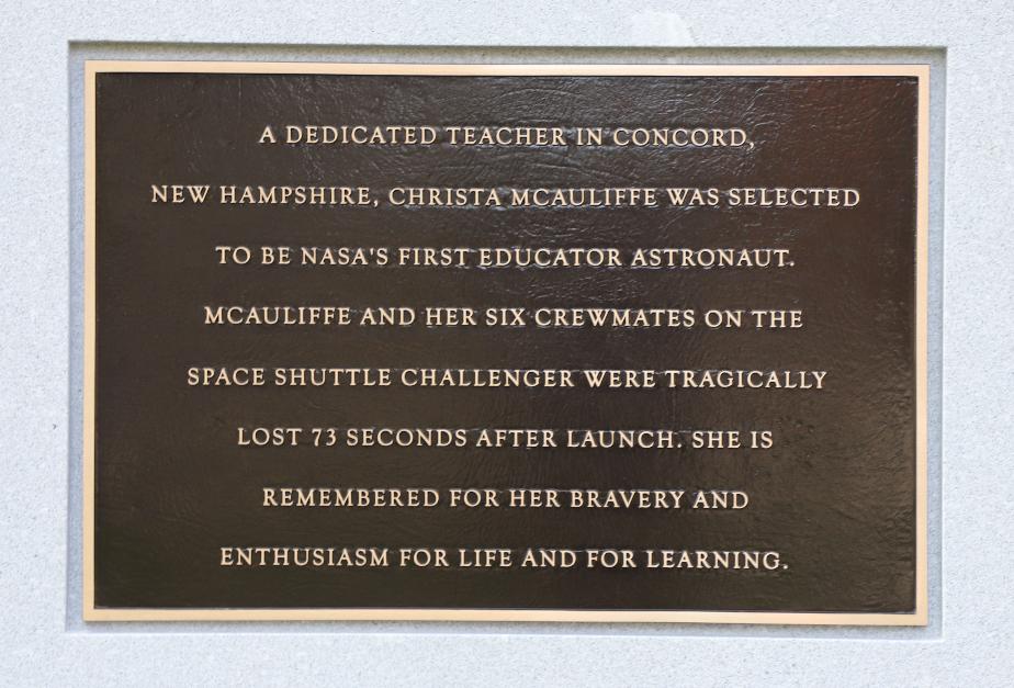 Christa McAuliffe Memorial Statue at the New Hampshire State House in Concord New Hampshire