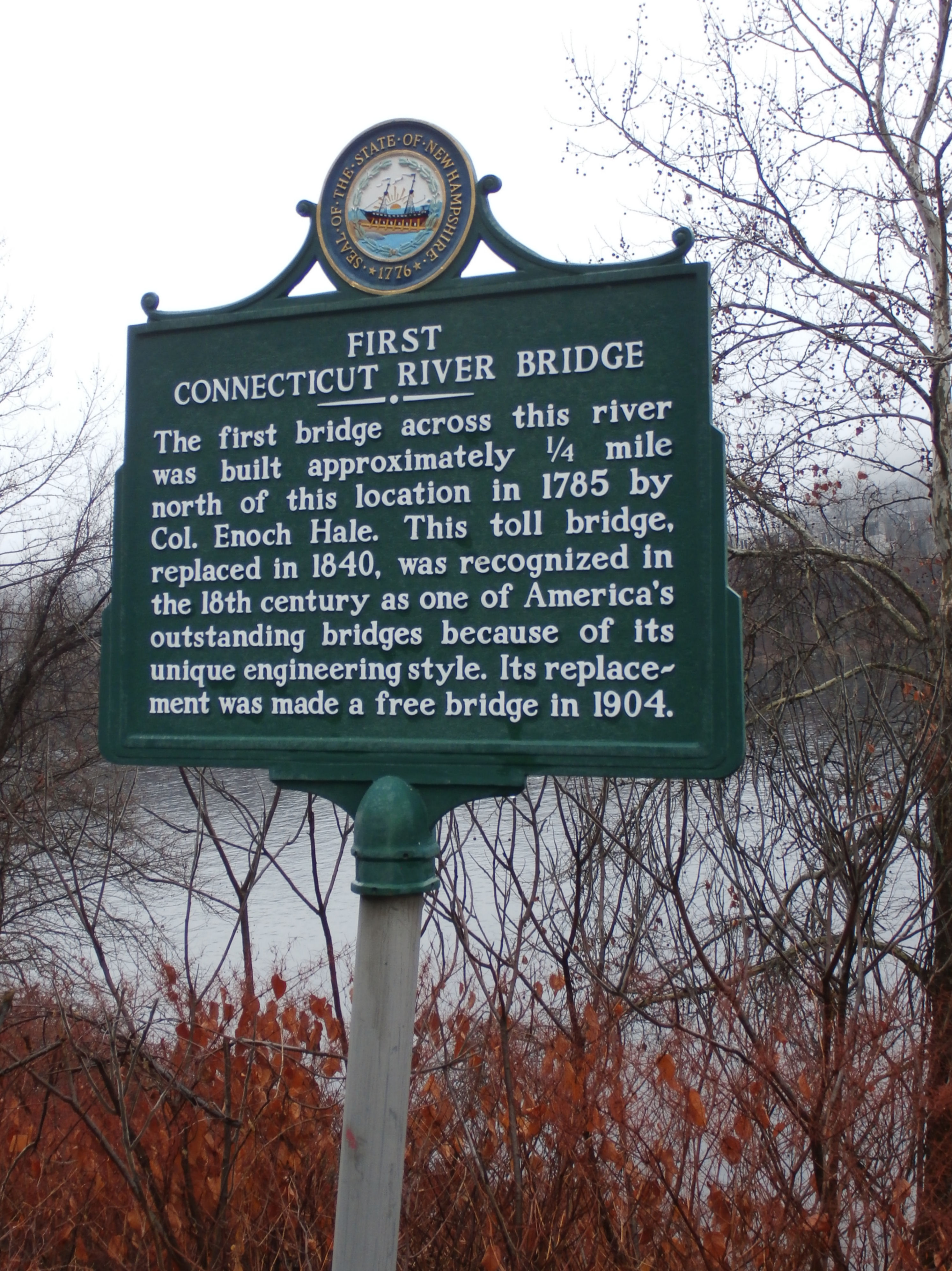 First Connecticut River Bridge Historical Marker