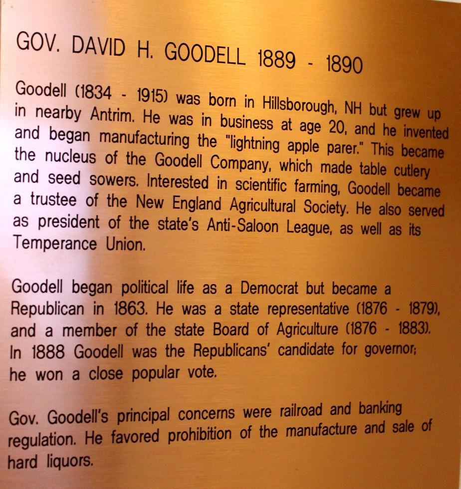 David Goodell Nh State House Portrait Plate