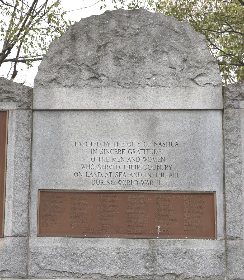 Nashua NH World War II Monument