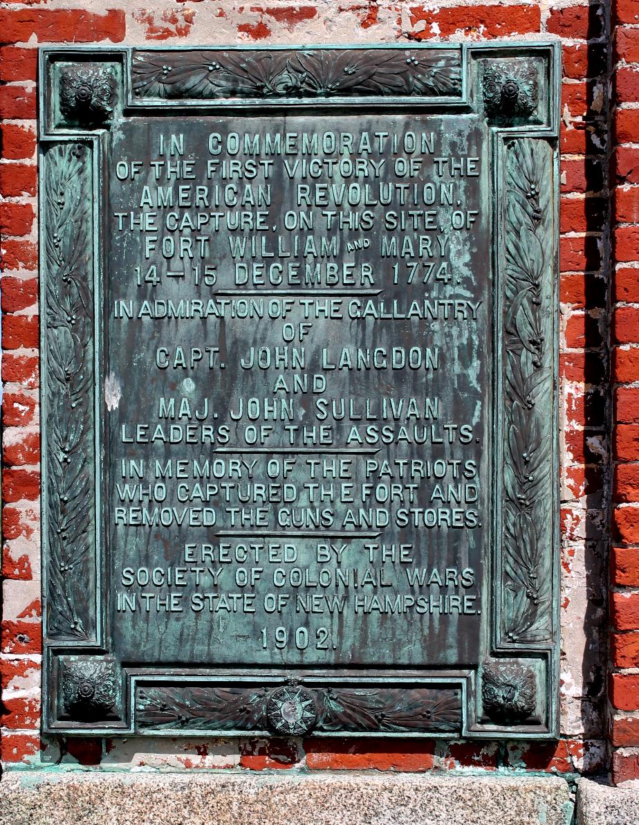 Fort William and Mary Commemoration Plaque