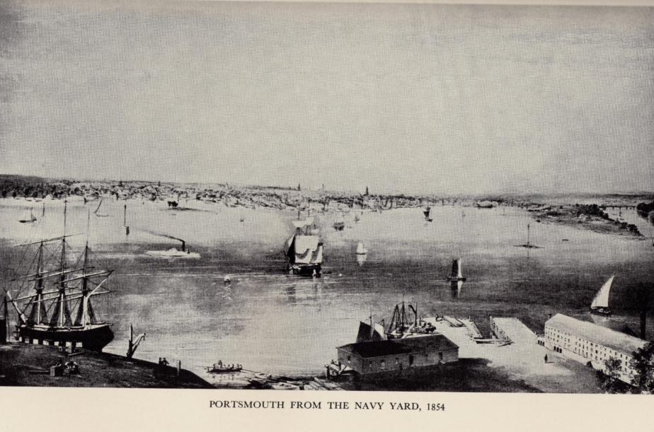 Portsmouth NH from the Navy Yard, 1854