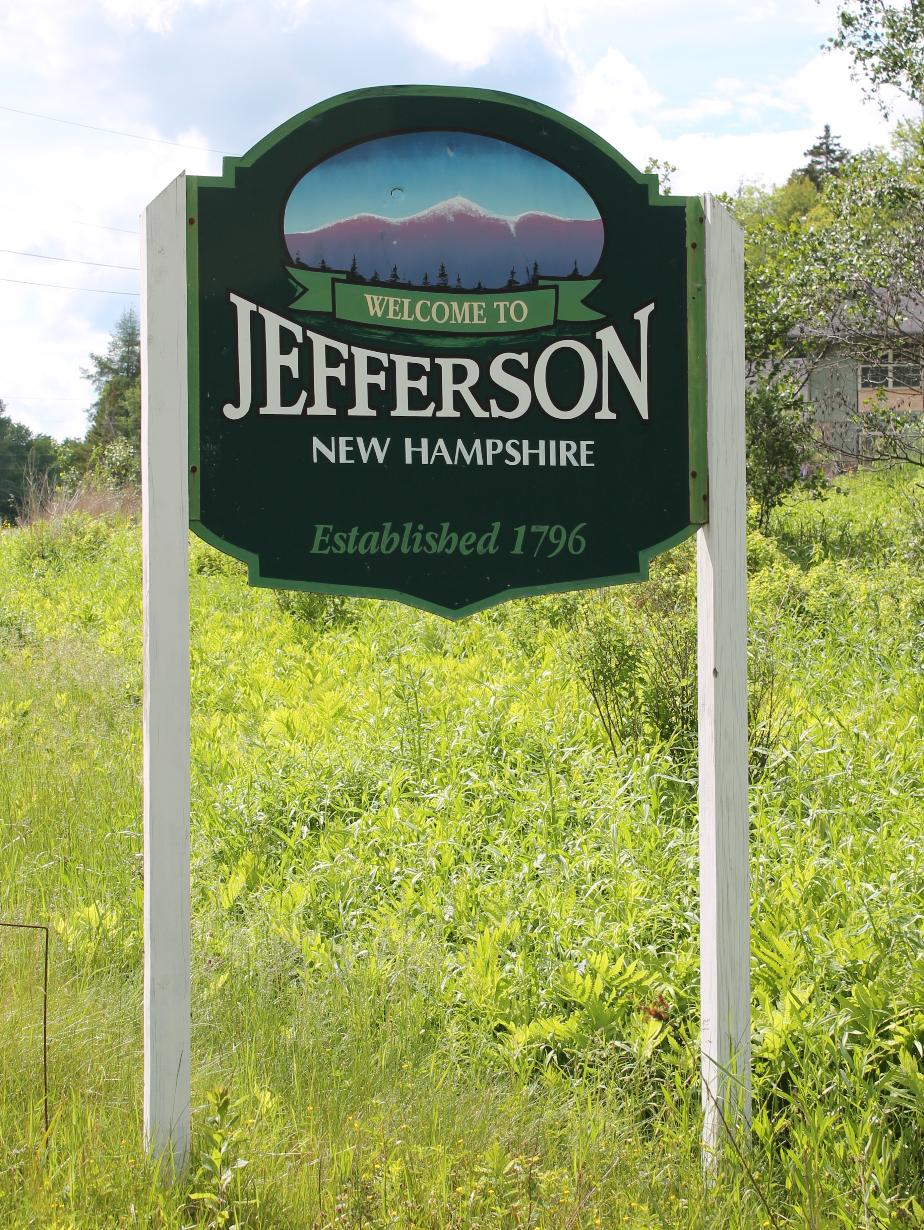 Jefferson New Hampshire Welcome Sign