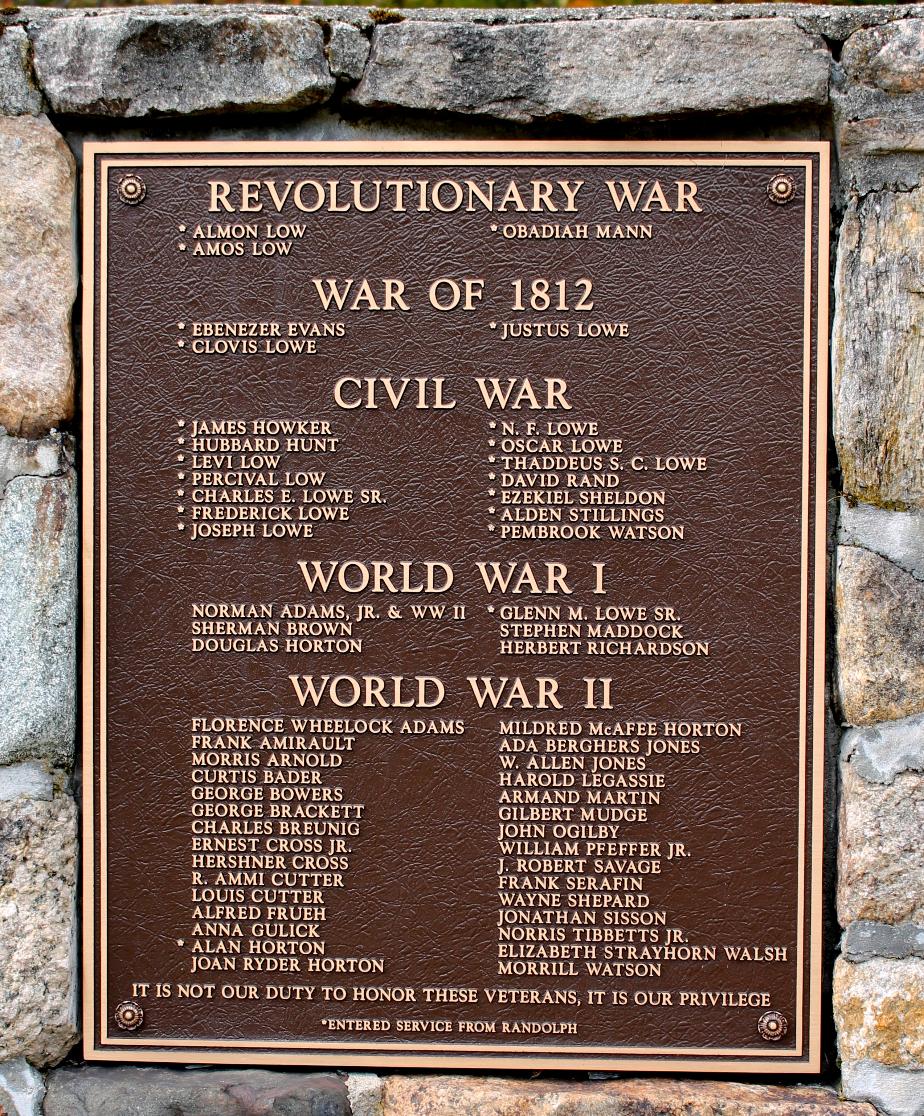 Randolph New Hampshire Veterans Memorial