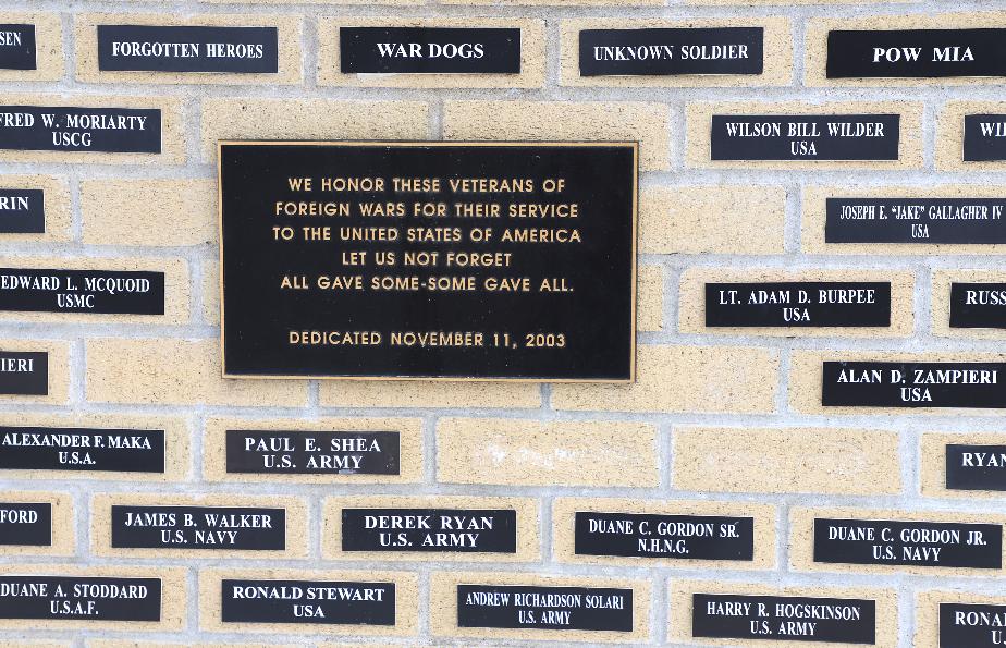 Merrimack New Hampshire VFW Post 8641 Wall of Honor