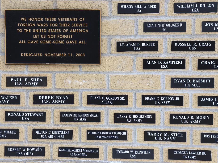 Merrimack New Hampshire VFW Post 8641 Wall of Honor