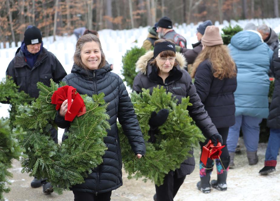 Wreaths for Boscawen 2025 New Hampshire State Veterans Cemetery